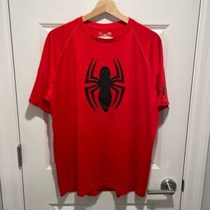 Under Armour Spiderman HeatGear T-Shirt in Red
